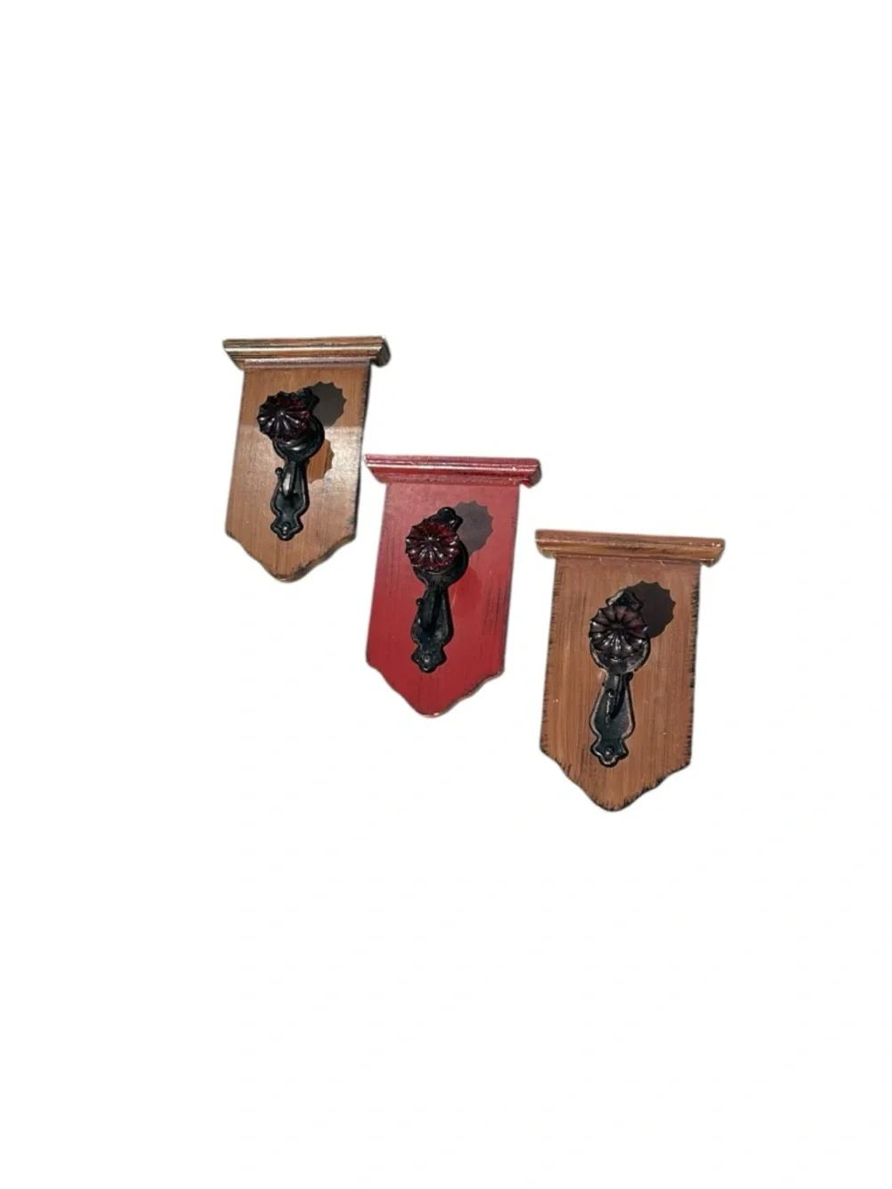 Set of 3 Vintage Style Wall Hooks Rustic Farmhouse Cottage Decor